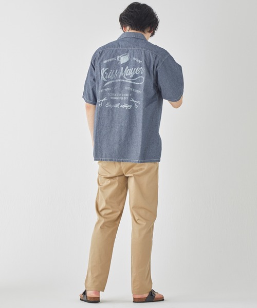 KRIFF MAYER（クリフメイヤー）の「シャンブレー開襟シャツ（シャツ/ブラウス・メンズ・ライトブルー/ダークブルー・X-LARGE/LARGE/MEDIUM）」の3枚目の写真