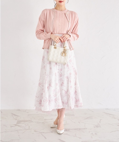 tocco closet(トッコ クローゼット)の「ラメラインミニケーブルニットプルオーバー(ニット/セーター・レディース・ピンク/ブラック/オフホワイト・M)」の19枚目の写真
