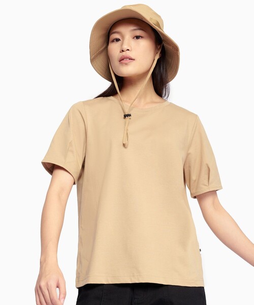 AIGLE（エーグル）の「抗菌防臭 吸水速乾 パフスリーブ 半袖Tシャツ RP（Tシャツ/カットソー・レディース・ホワイト/ブラック/ベージュ・S/M/L/XS）」の3枚目の写真