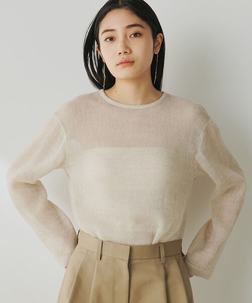 Whim Gazette(ウィムガゼット)の「リネンメッシュプルオーバー(シャツ/ブラウス・レディース・ベージュ/オフホワイト・FREE)」の2枚目の写真