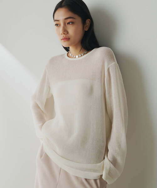 Whim Gazette(ウィムガゼット)の「リネンメッシュプルオーバー(シャツ/ブラウス・レディース・ベージュ/オフホワイト・FREE)」の5枚目の写真