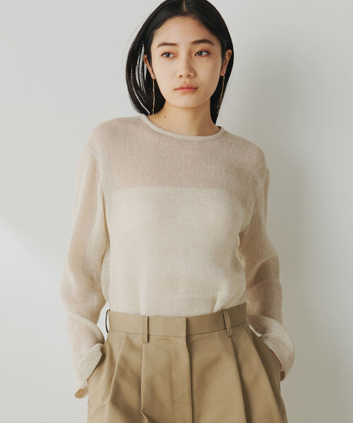 Whim Gazette(ウィムガゼット)の「リネンメッシュプルオーバー(シャツ/ブラウス・レディース・ベージュ/オフホワイト・FREE)」の13枚目の写真