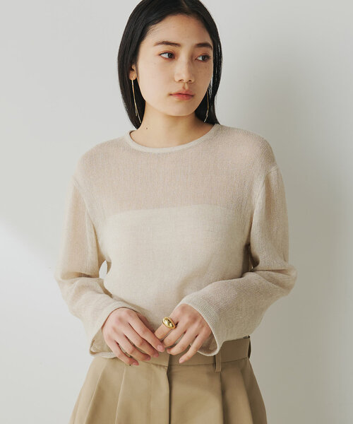 Whim Gazette(ウィムガゼット)の「リネンメッシュプルオーバー(シャツ/ブラウス・レディース・ベージュ/オフホワイト・FREE)」の18枚目の写真