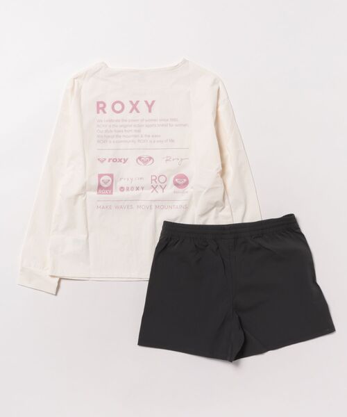 ROXY(ロキシー)の「MINI HEAR THE WAVES /ロキシーキッズ長袖ラッシュガード2点セット(水着)(ラッシュガード・キッズ・ホワイト/グリーン・120/130/140/110/150)」の5枚目の写真