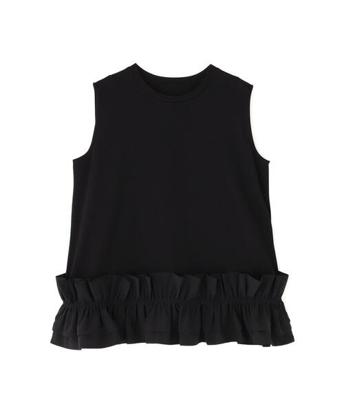 NATURAL BEAUTY BASIC（ナチュラルビューティーベーシック）の「◇フリルヘムドッキングカットソー（Tシャツ/カットソー・レディース・ブラック/オフホワイト・FREE）」の13枚目の写真
