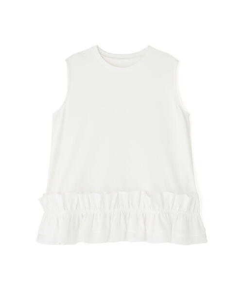 NATURAL BEAUTY BASIC（ナチュラルビューティーベーシック）の「◇フリルヘムドッキングカットソー（Tシャツ/カットソー・レディース・ブラック/オフホワイト・FREE）」の22枚目の写真