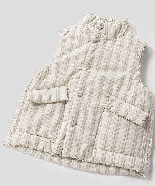 ベスト ジレ  Striped Corduroy Quited Vest / ストライプベスト レディース JNBY ベスト ジレ HOME Striped Corduroy Quited Vest