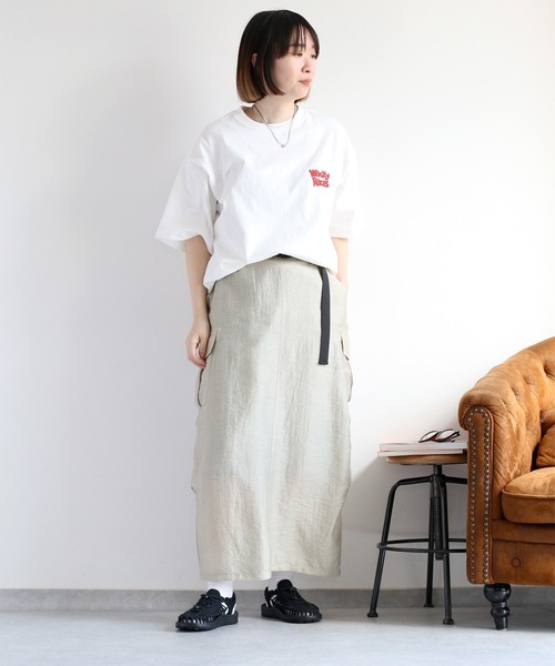 cepo（セポ）の「〈セットアップ対応〉シアーリネンカーゴスカート（スカート・レディース・オフホワイト/ブラック/オリーブ・M）」の11枚目の写真