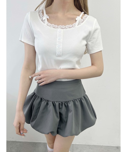 tシャツ リボンキャミドッキングカットソートップス レディース 楽天市場】リボンキャミトドッキングカットソートップス