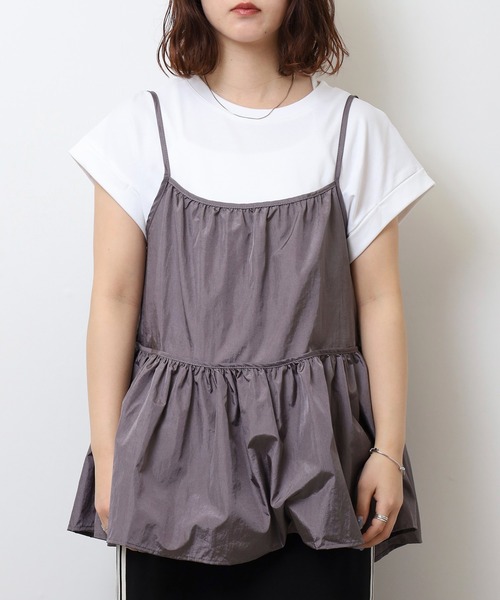 EGLANTINE(エグランティーヌ)の「EGLANTINE キャミビスチェ&カットソーセット(Tシャツ/カットソー・レディース・ブラック/グレー・40)」の15枚目の写真