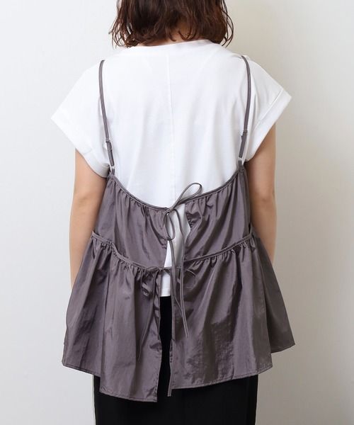 EGLANTINE(エグランティーヌ)の「EGLANTINE キャミビスチェ&カットソーセット(Tシャツ/カットソー・レディース・ブラック/グレー・40)」の17枚目の写真