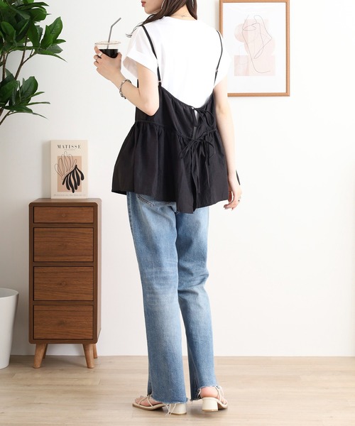 EGLANTINE(エグランティーヌ)の「EGLANTINE キャミビスチェ&カットソーセット(Tシャツ/カットソー・レディース・ブラック/グレー・40)」の8枚目の写真
