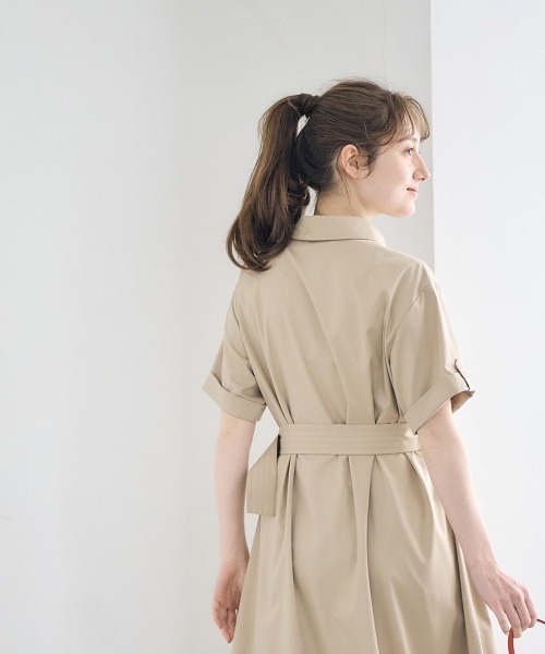 12Twelve Agenda（トゥエルブ　アジェンダ）の「トレンチ風シャツワンピース（ワンピース・レディース・ネイビー/カーキ/ベージュ・M）」の10枚目の写真