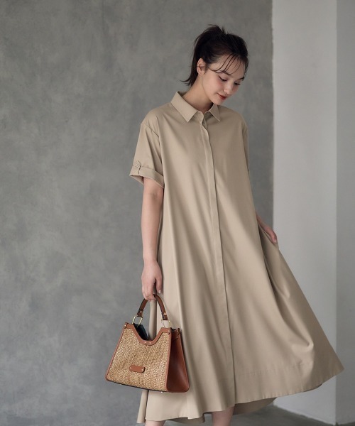 12Twelve Agenda（トゥエルブ　アジェンダ）の「トレンチ風シャツワンピース（ワンピース・レディース・ネイビー/カーキ/ベージュ・M）」の13枚目の写真