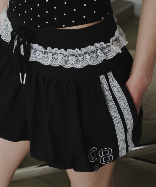 SHAGGIE（シャギー）の「レース付きナイロンバルーンショートパンツ（その他パンツ・レディース・ブラック/ネイビー・FREE）」の20枚目の写真