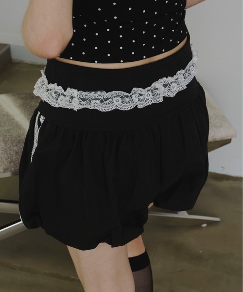 SHAGGIE（シャギー）の「レース付きナイロンバルーンショートパンツ（その他パンツ・レディース・ブラック/ネイビー・FREE）」の21枚目の写真