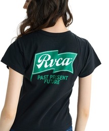 RVCA レディース ONSHORE BABY HENRY ST Tシャツ 【2025年夏モデル】/ルーカバックプリント半袖ヘンリーネックTシャツ