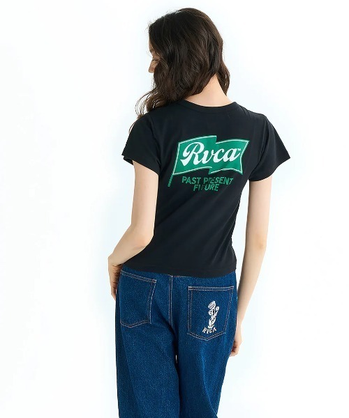 tシャツ RVCA レディース ONSHORE BABY HENRY ST Tシャツ 「2025年夏モデル」/ルーカバックプリント半袖ヘンリーネックT RVCA レディース ONSHORE BABY HENRY ST Tシャツ 【2025年夏