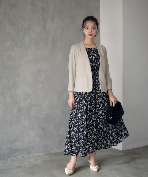 モノトーン小花柄ロングワンピース（ワンピース）｜12Twelve Agenda