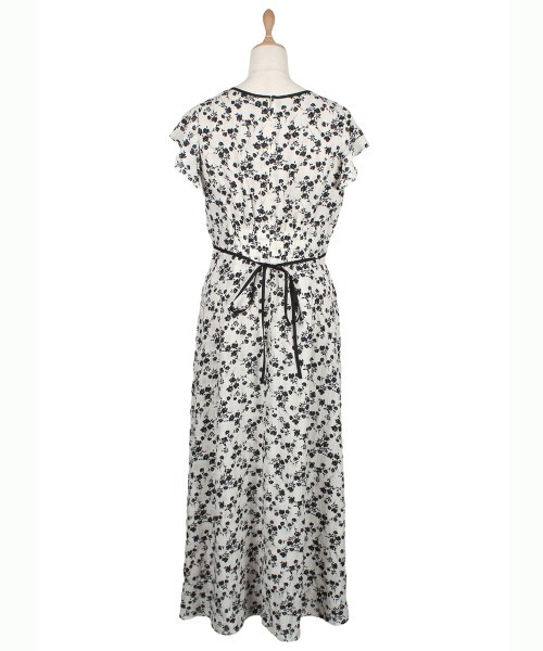 モノトーン小花柄ロングワンピース（ワンピース）｜12Twelve Agenda