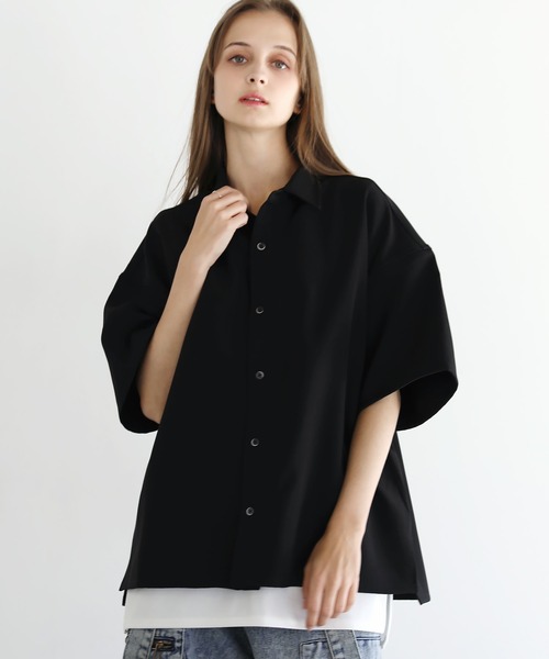 LILL（リル）の「リラクシングハーフスリーブレギュラーシャツ（シャツ/ブラウス・メンズ・ブラック系/ブルー系/ホワイト/ホワイト系/ブラック・S/M/L/XL）」の22枚目の写真