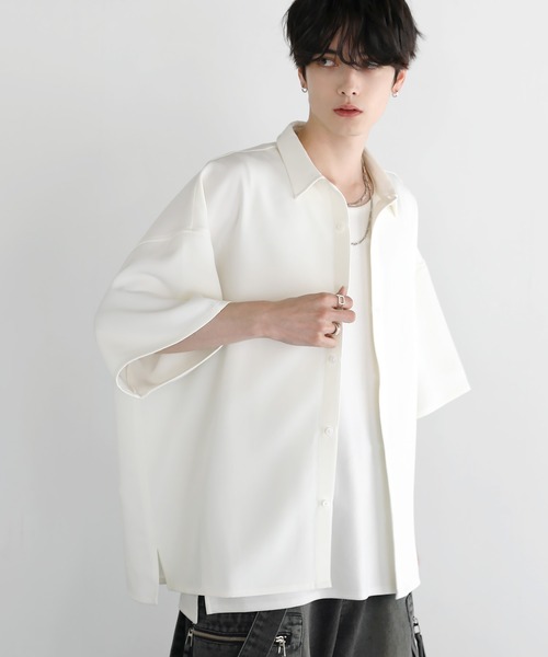【週末価格】sorin　インターロック シャツカラーハーフスリーブトップ アウトロックハーフスリーブTシャツ | AKTE