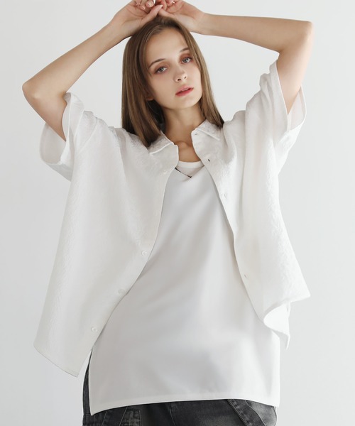 LILL（リル）の「リラクシングハーフスリーブレギュラーシャツ（シャツ/ブラウス・メンズ・ブラック系/ブルー系/ホワイト/ホワイト系/ブラック・S/M/L/XL）」の6枚目の写真