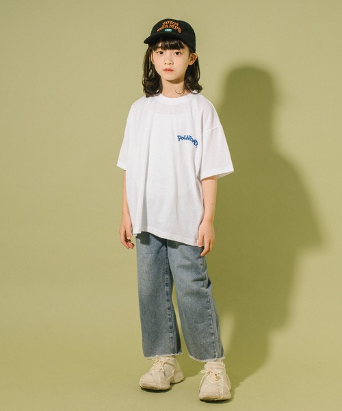 URBAN CHERRY(アーバンチェリー)の「【POLAROAD/ポーラロード】CATプリントオーバーTシャツ(Tシャツ/カットソー・キッズ・ホワイト/ブラック/ブルー・120cm/160cm/150cm/130cm/140cm)」の4枚目の写真