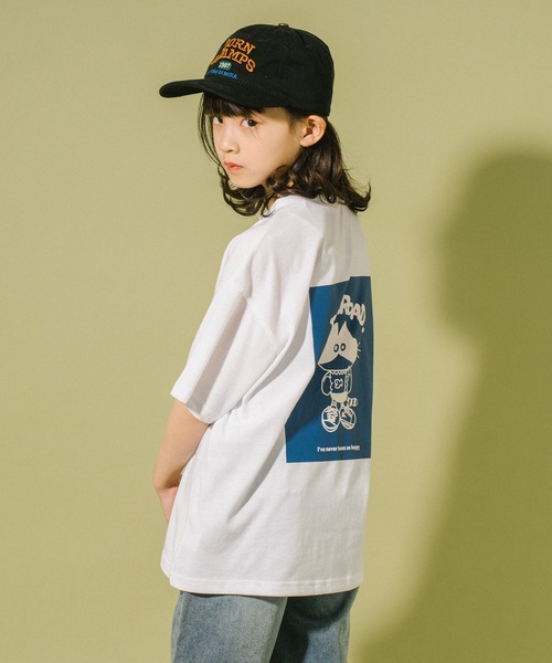 URBAN CHERRY(アーバンチェリー)の「【POLAROAD/ポーラロード】CATプリントオーバーTシャツ(Tシャツ/カットソー・キッズ・ホワイト/ブラック/ブルー・120cm/160cm/150cm/130cm/140cm)」の5枚目の写真