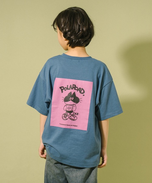 URBAN CHERRY(アーバンチェリー)の「【POLAROAD/ポーラロード】CATプリントオーバーTシャツ(Tシャツ/カットソー・キッズ・ホワイト/ブラック/ブルー・120cm/160cm/150cm/130cm/140cm)」の19枚目の写真