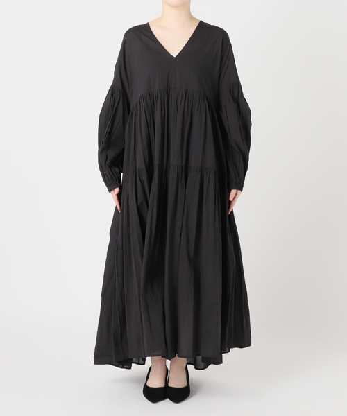 ⭐️美品⭐️ ジャーナルスタンダード L'ESSAGE ワンピース ブラック ガウン セール】オーガンジー Vネックワンピース（ワンピース