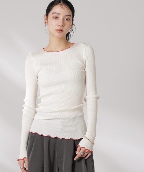 Opera SPORT(オペラスポーツ)の「OperaSPORT/LENA SEAMLESS TOP(Tシャツ/カットソー・レディース・ホワイト/ブラック・S)」の8枚目の写真