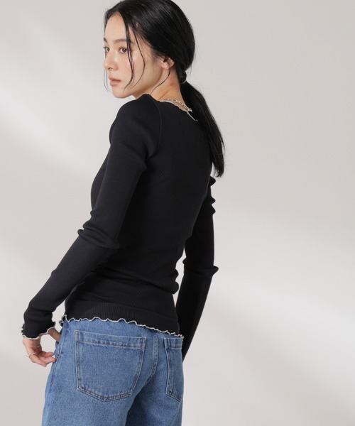 Opera SPORT(オペラスポーツ)の「OperaSPORT/LENA SEAMLESS TOP(Tシャツ/カットソー・レディース・ホワイト/ブラック・S)」の20枚目の写真
