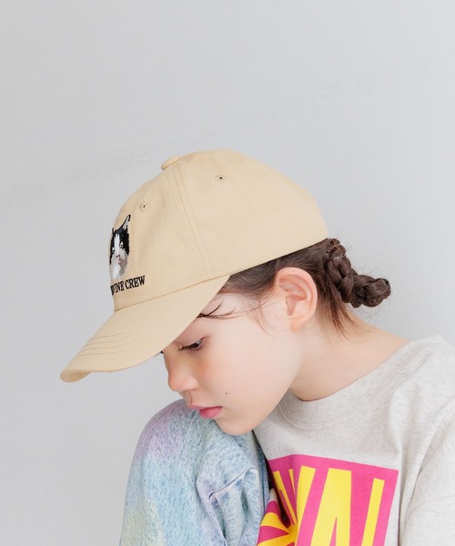 BAYFLOW（ベイフロー）の「[お散歩や通学に♪]DOG＆CAT刺繍CAP(KIDS)（キャップ・キッズ・ベージュ/アイボリー・FREE）」の8枚目の写真