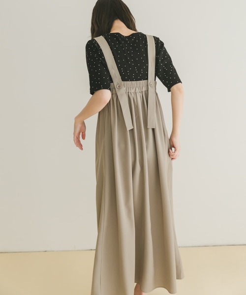 ITEMS URBANRESEARCH(アイテムズ アーバンリサーチ)の「リラックスギャザージャンスカ(ワンピース・レディース・ライトベージュ/チャコールグレー・FREE)」の3枚目の写真