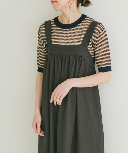 ITEMS URBANRESEARCH(アイテムズ アーバンリサーチ)の「リラックスギャザージャンスカ(ワンピース・レディース・ライトベージュ/チャコールグレー・FREE)」の9枚目の写真