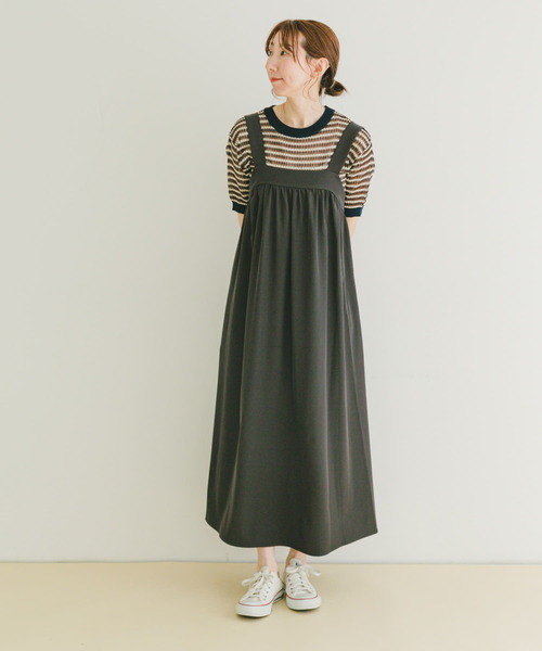 ITEMS URBANRESEARCH(アイテムズ アーバンリサーチ)の「リラックスギャザージャンスカ(ワンピース・レディース・ライトベージュ/チャコールグレー・FREE)」の12枚目の写真