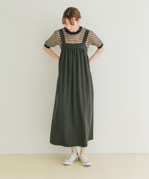 ITEMS URBANRESEARCH(アイテムズ アーバンリサーチ)の「リラックスギャザージャンスカ(ワンピース・レディース・ライトベージュ/チャコールグレー・FREE)」の14枚目の写真
