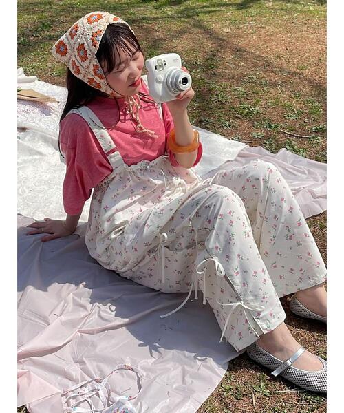 ehka sopo(エヘカソポ)の「サイドリボンサロペット(その他パンツ・レディース・ブラック/ミント/オフホワイト・F)」の5枚目の写真