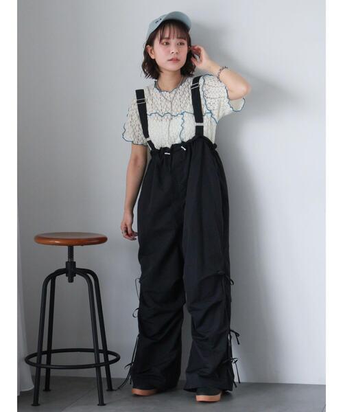 ehka sopo(エヘカソポ)の「サイドリボンサロペット(その他パンツ・レディース・ブラック/ミント/オフホワイト・F)」の12枚目の写真