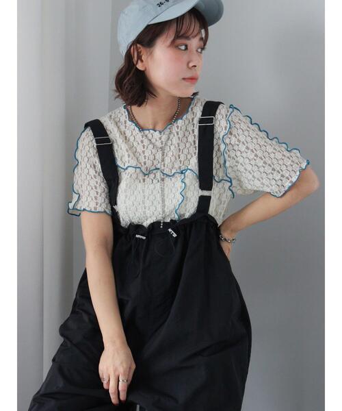 ehka sopo(エヘカソポ)の「サイドリボンサロペット(その他パンツ・レディース・ブラック/ミント/オフホワイト・F)」の16枚目の写真