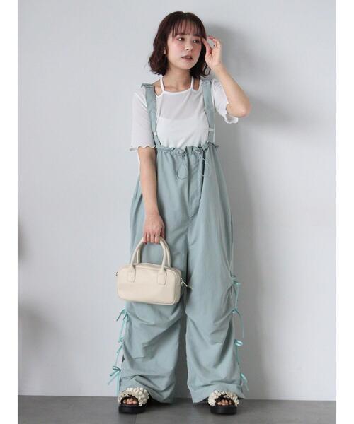 ehka sopo(エヘカソポ)の「サイドリボンサロペット(その他パンツ・レディース・ブラック/ミント/オフホワイト・F)」の20枚目の写真