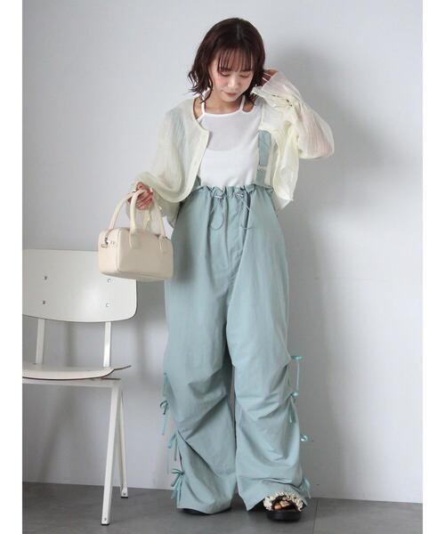 ehka sopo(エヘカソポ)の「サイドリボンサロペット(その他パンツ・レディース・ブラック/ミント/オフホワイト・F)」の21枚目の写真