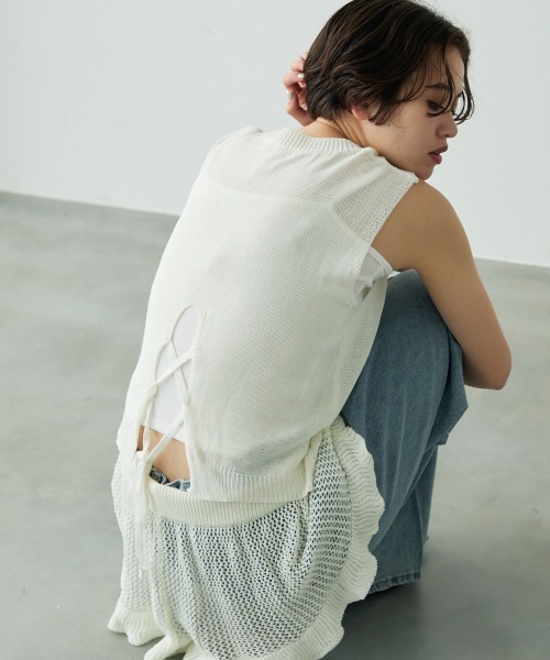アンサンブル Sheer knit ensemble set up / シアーニットアンサンブルセットアップ セール】Sheer knit ensemble set up / シアーニット