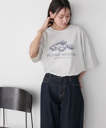【forksy.】オイスタープリント オーバーサイズTシャツ
