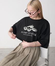 【forksy.】オイスタープリント オーバーサイズTシャツ