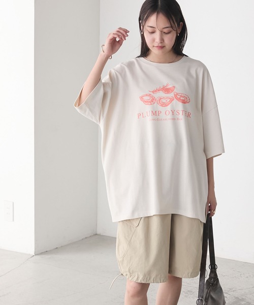 い*お様 MUSUBORE オイスタープリント 半袖Tシャツ い*お様 MUSUBORE オイスタープリント 半袖Tシャツ