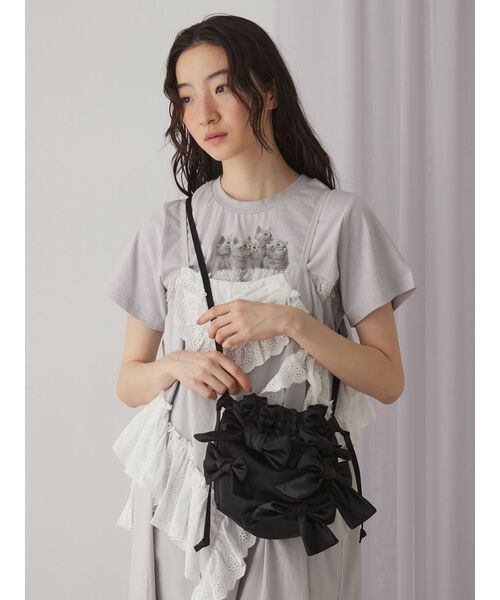 merry jenny（メリージェニー）の「ribbon ribbon pochette（ショルダーバッグ・レディース・アイボリー/ブラック・FREE）」の10枚目の写真