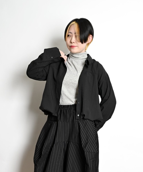 MARAI(マーライ)の「UVカット タートルネック7分袖カットソー(Tシャツ/カットソー・レディース・ライトグレー/グレー/ネイビー/ブラック/ホワイト・LL/L/M)」の4枚目の写真