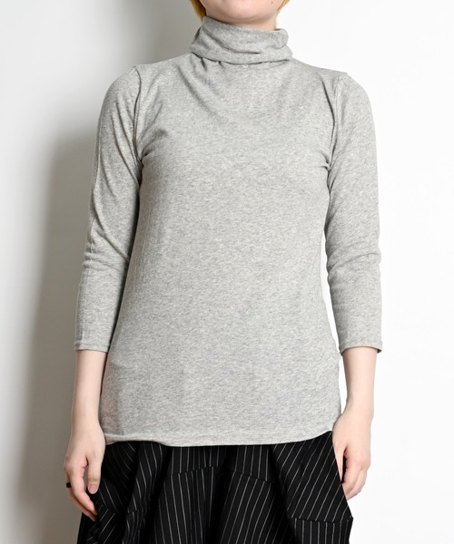 MARAI(マーライ)の「UVカット タートルネック7分袖カットソー(Tシャツ/カットソー・レディース・ライトグレー/グレー/ネイビー/ブラック/ホワイト・LL/L/M)」の12枚目の写真